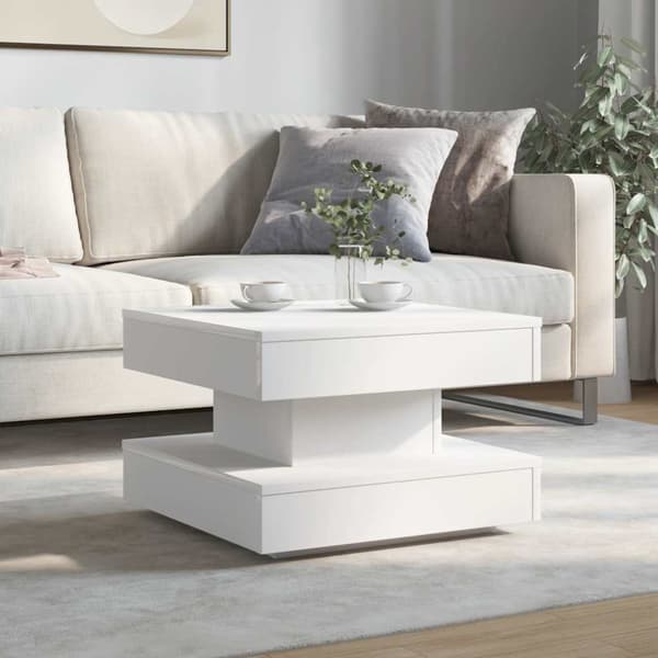 Soffbord 360 grader vridbart vit 50x50x34,5 cm