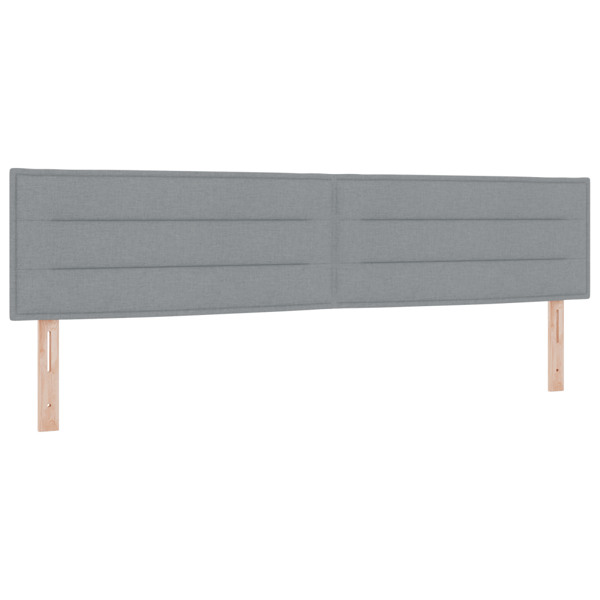 Bäddfjäder med LED-ljusslingor Ljusgrå 200 x 200 cm tyg