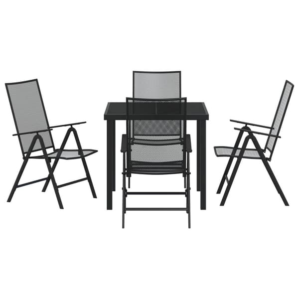 Trädgårdsmöbelset 5 pcs Antracit Pulverlackerat stål