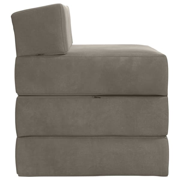 Fällbar Soffbed Ljusgrå 200 x 70 x 15 cm Sammet