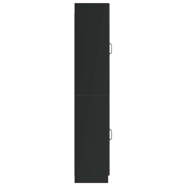 Skåpset 2 pcs Svart Konstruerat trä