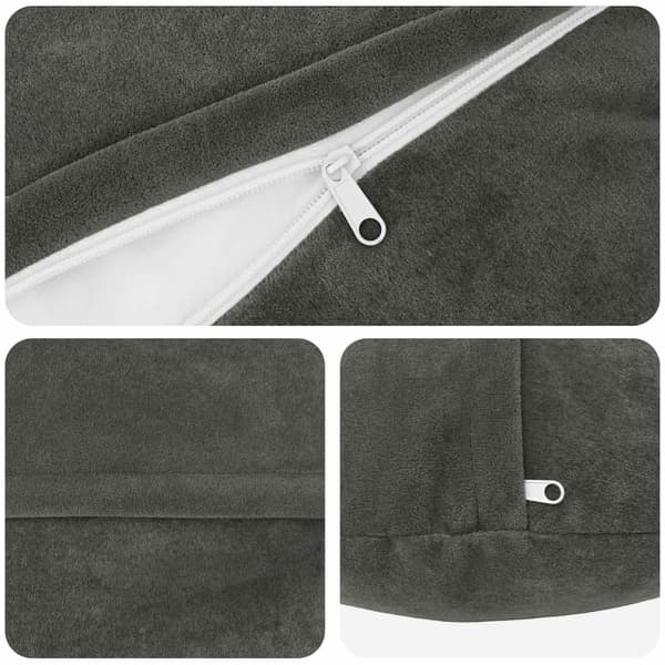 Kudde med kudde HEERLEN 2 st Antracit Mikrofiber Fleece