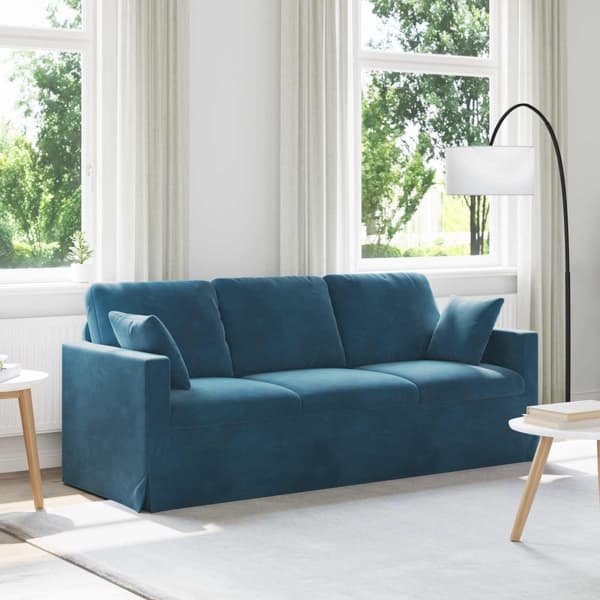 Soffa Blå 198 x 78 x 80 cm Sammet