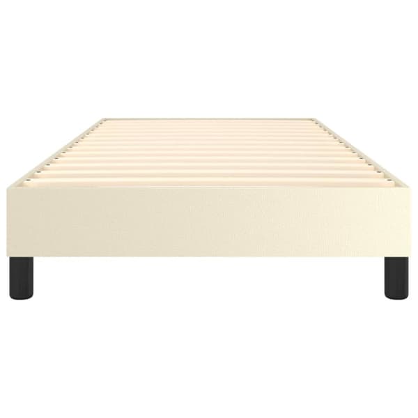 Boxspring-sängram gräddvit 80x200 cm konstläder