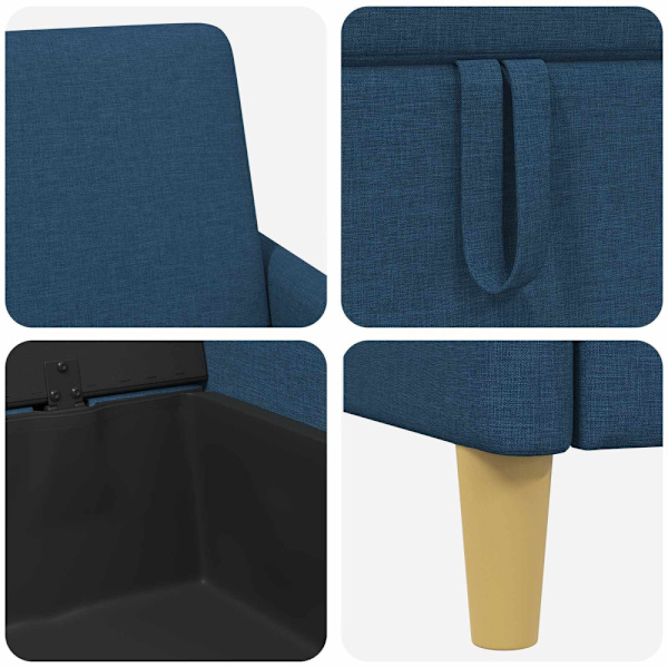 Soffgrupp med förvaring 2 pcs Blå Polyester
