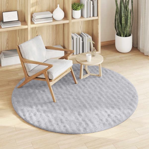 Områdesmattor Rund SIROLO Grå Ø 200 CM Polyester