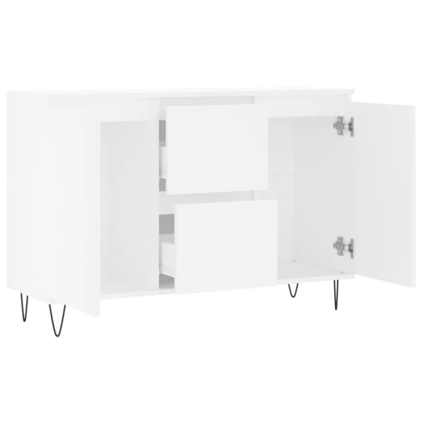 Skänk vit 101,5x35x70 cm konstruerat trä