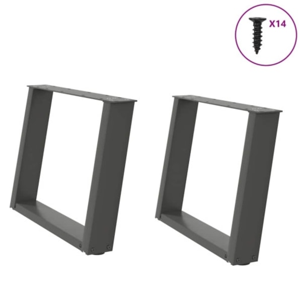 Soffbordsben U-formade 2 st antracit 60x(42-43) cm stål