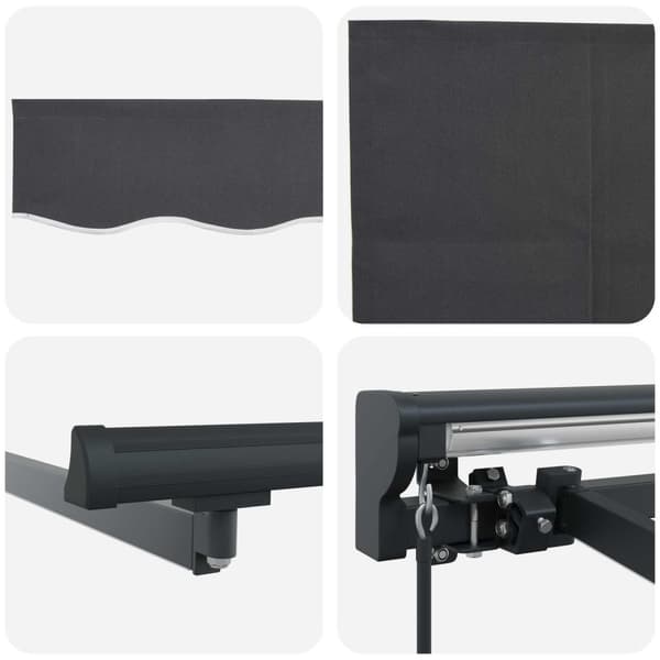 Manuell markisram med LED-lampor Antracit 4 × 3,5 m