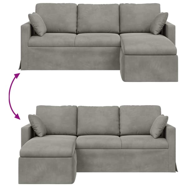 Soffa Ljusgrå 198 x 134 x 80 cm Sammet