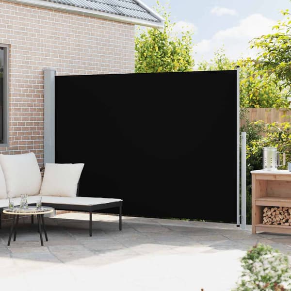 Infällbar sidomarkis 200x300 cm svart
