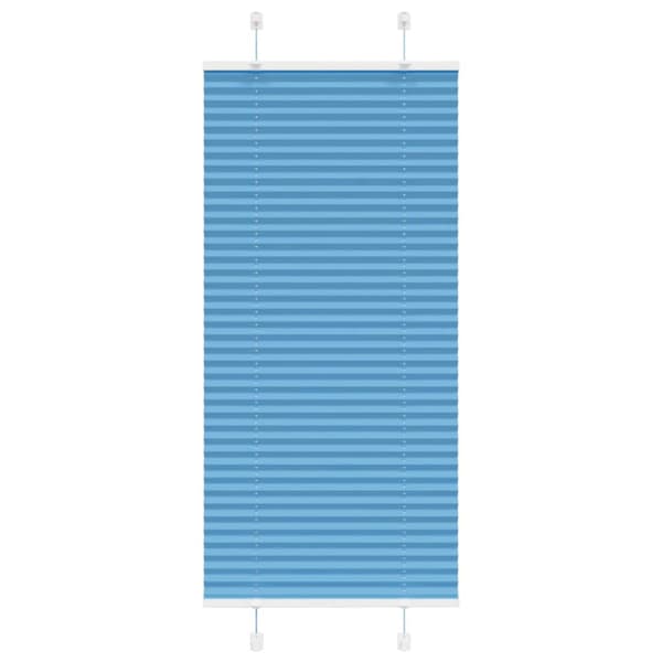 Plisserad persienn blå 65x100cm tyg bredd 64,4cm polyester