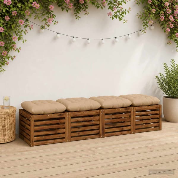 Sittkuddar VIANEN 4 st 100% Polyester Sand 45 x 45 x 12 cm