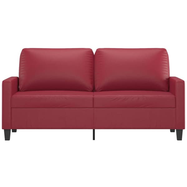2-sitssoffa vinröd 140 cm fuskläder