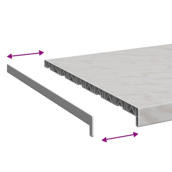 Fönsterbräda Marmorstruktur 120 x 50 x 4,5 cm PVC