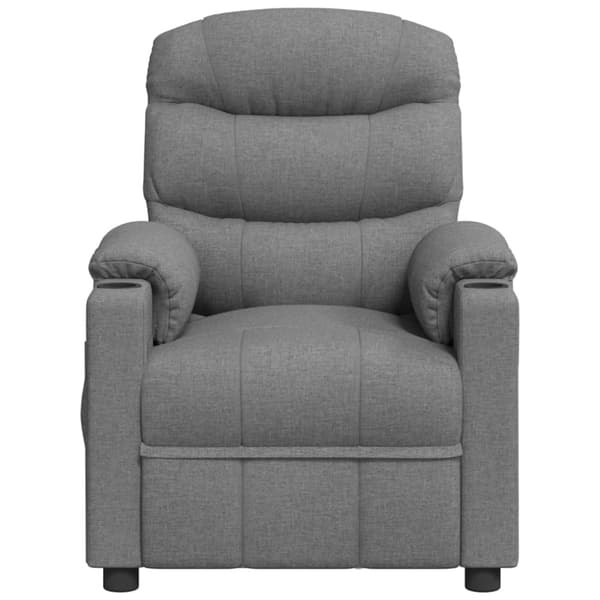 Reclinerfåtölj ljusgrå tyg