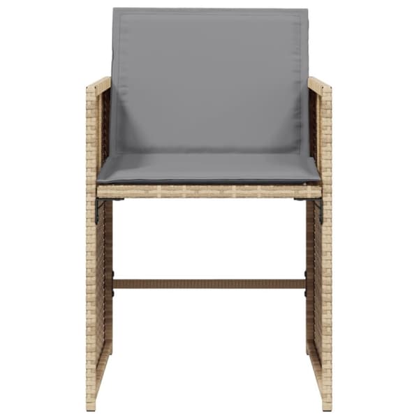 Trädgårdsstolar med dynor 4 st blandad beige konstrotting