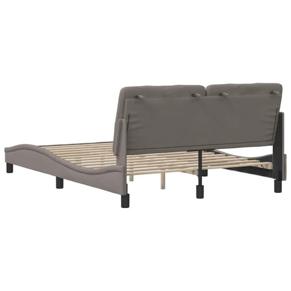 Bed Frame without Mattress Taupe 140x190 cm Fabric