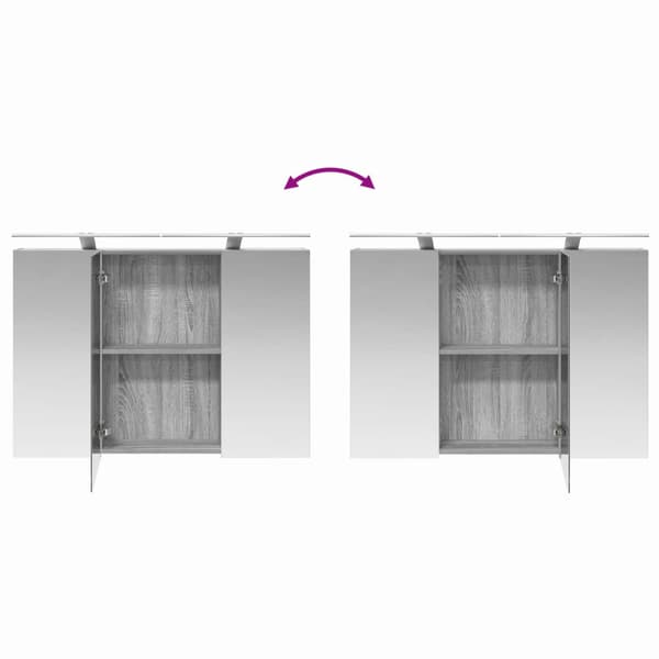 Badrumsmöbelset 4 pcs Grå Sonoma Konstruerat trä och glas