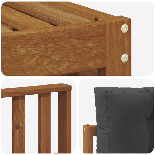 Utomhussoffset med kudde 6 pcs Naturlig och Antracit