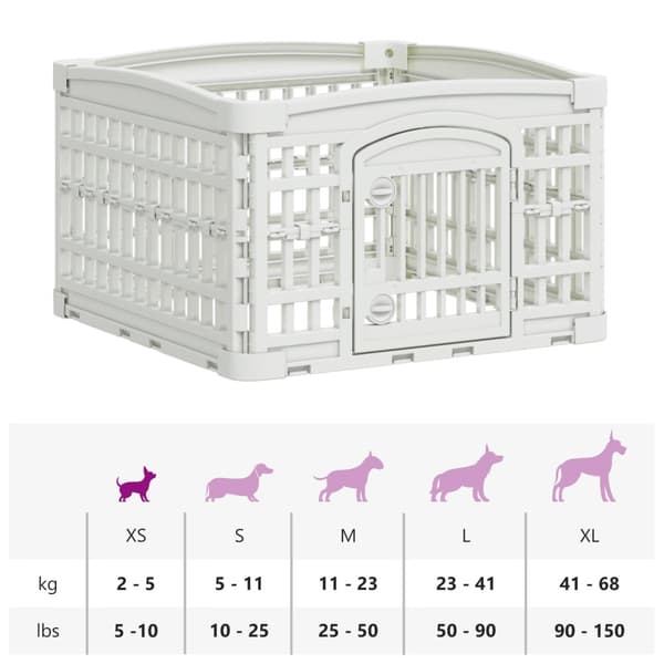 4-delad Hundlekhage Vit 63 x 63 x 40 cm Plast