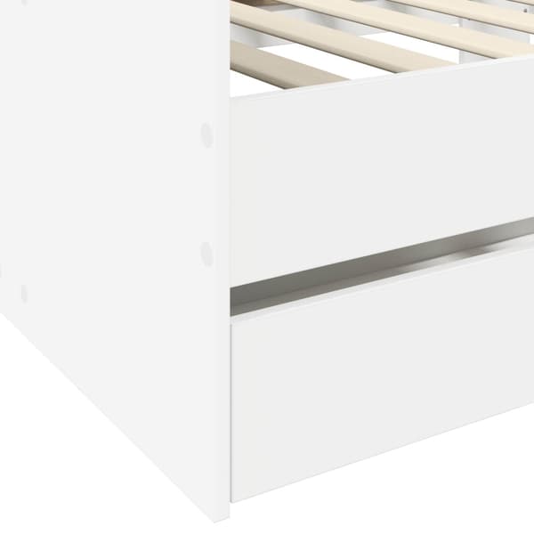 Sängram med förvaring Vit 80 x 200 cm Konstruerat trä