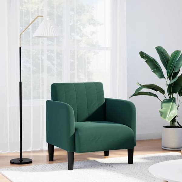 Soffstol med armstöd mörkgrön 54 cm sammet