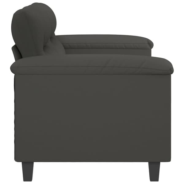 2-sitssoffa mörkgrå 140 cm mikrofibertyg