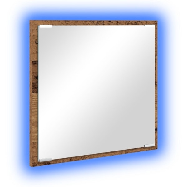 LED Badrumsspegel Gammalt trä 40x8.5x37 cm Ingenjörsträ