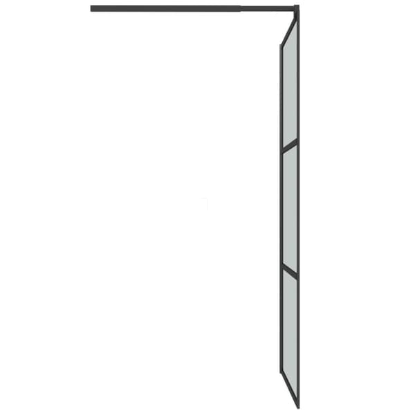 Duschvägg 115x195cm halvfrostat ESG-glas svart