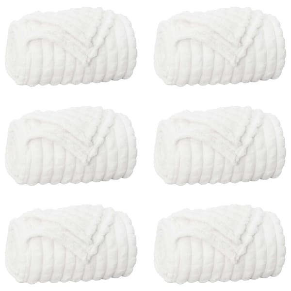 Filtar 6 pcs Vit 200 x 150 cm Fleece