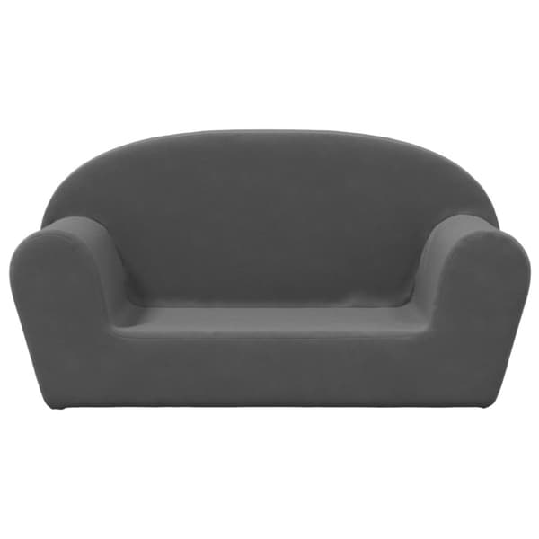 Barnsoffa 2-sits antracit mjuk plysch