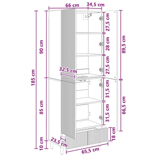 Skåpset 2 pcs 66 x 34,5 x 95 cm Konstruerat trä