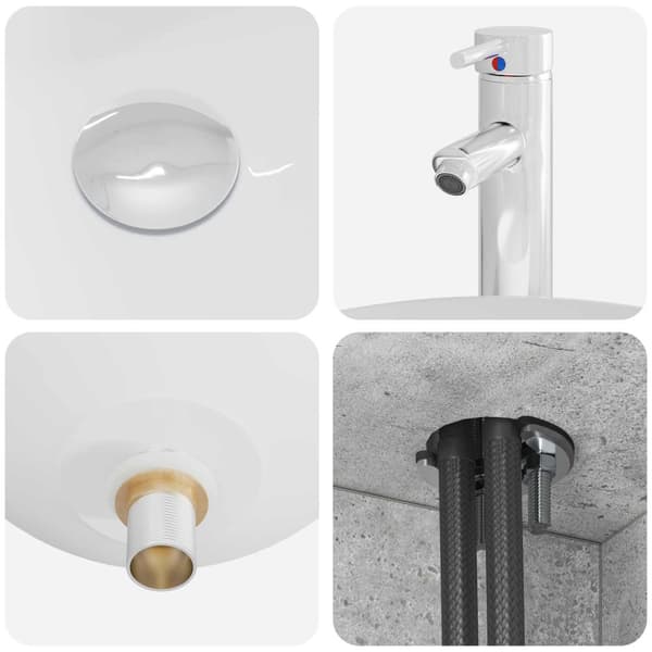 Badrumsmöbelset 2 pcs Betonggrå Konstruerat trä