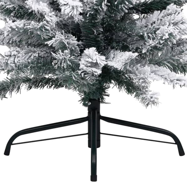Smal plastgran med snö grön 180 cm PVC