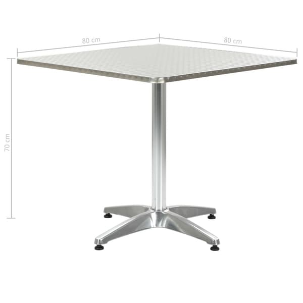 Trädgårdsbord silver 80x80x70 cm aluminium