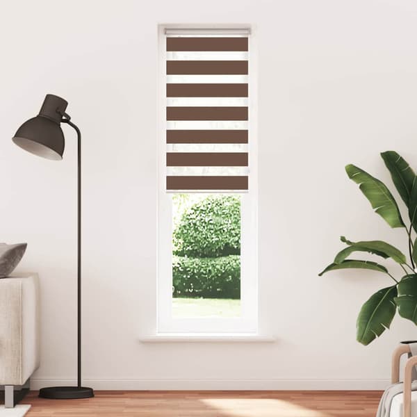 Rullgardin zebra brun 55x200 cm tyg bredd 50,9 cm polyester