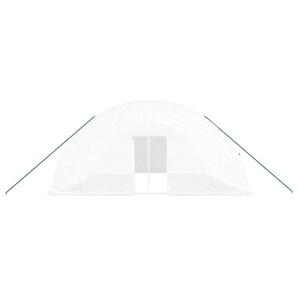 Växthus med stålram vit 48 m² 8x6x2,85 m