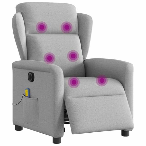 Elektrisk massagefåtölj molngrå tyg