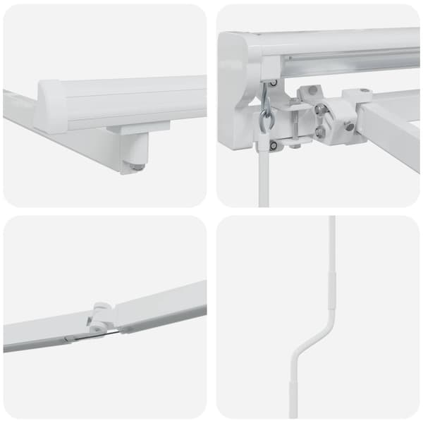 Manuell markisram med LED-lampor Vit 5 × 3,5 m Aluminium