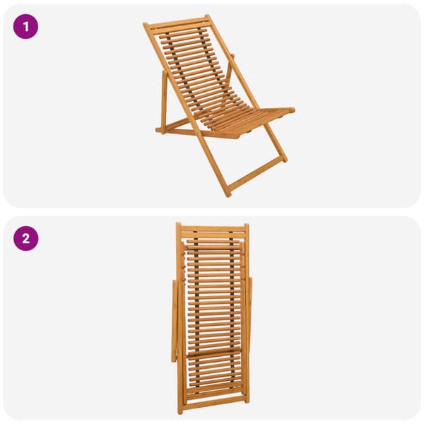 Deck Chair 3 Position Massiv Eukalyptus Trä Naturlig