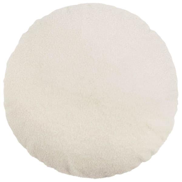 Kuddöverdrag 6 st HEERLEN Gräddvit Ø 60 cm Bouclé