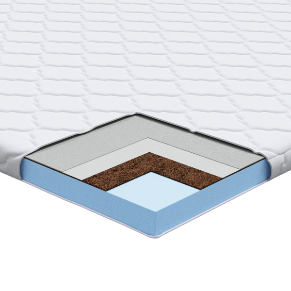 Kokostopper Vit 80 x 200 cm Jacquardtyg