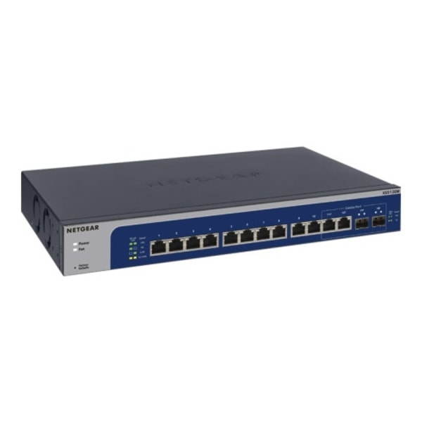NETGEAR Plus XS512EM - switch - 12 portar - smart - rackmonterbar Blå, Grå
