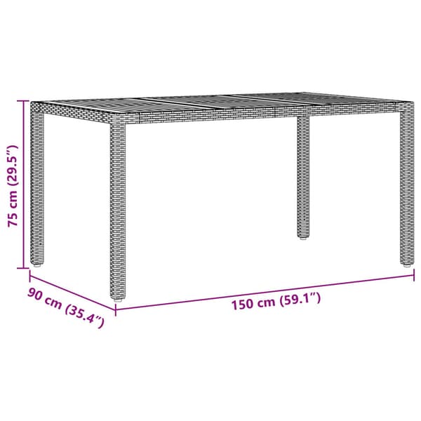 Trädgårdsmöbelset 7 pcs Svart konstrotting