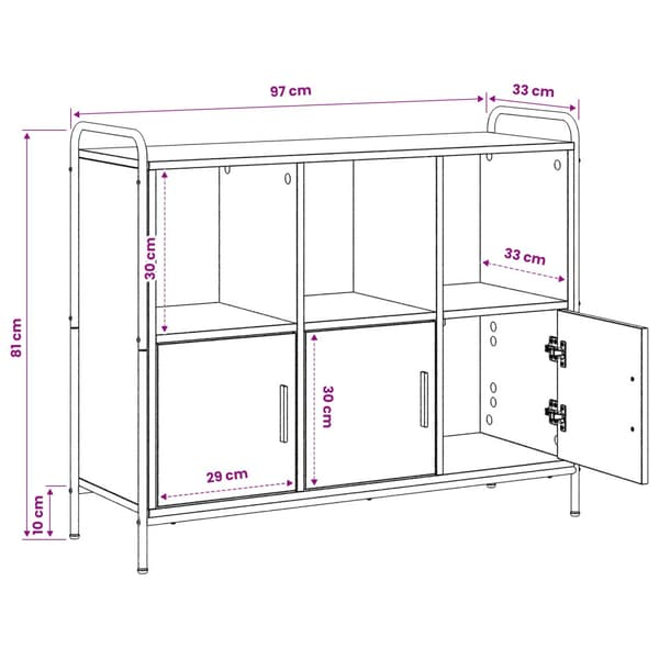 Sideboard Sonoma-ek 97 x 33 x 81 cm Konstruerat trä