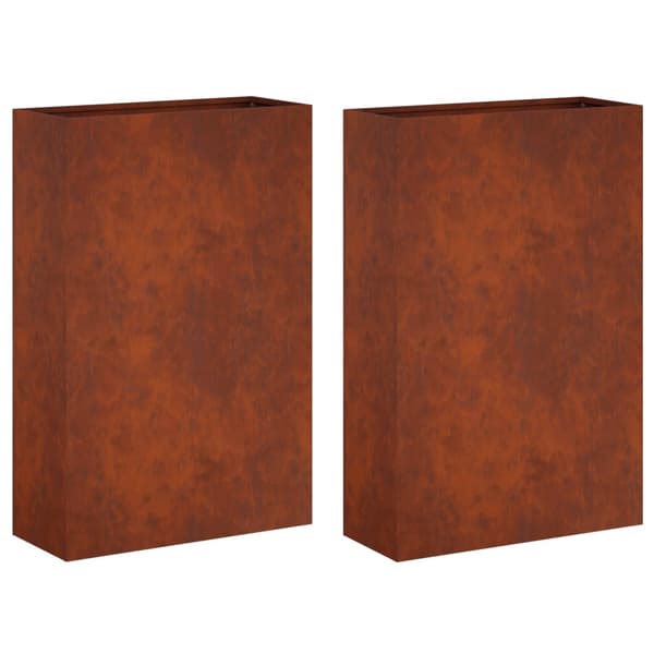 Trädgårdsplanterare 2 st Rostig 50 x 20 x 75 cm