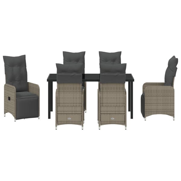 Trädgårdsmöbelset 7 pcs Beige konstrotting