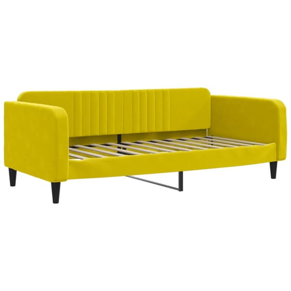 Dagbädd utdragbar och madrasser gul 100x200 cm sammet