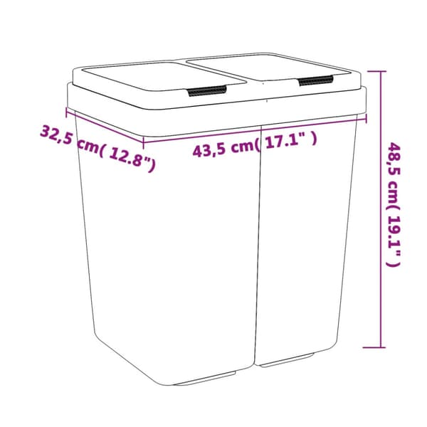 Dubbel sophink antracit 2x25 L